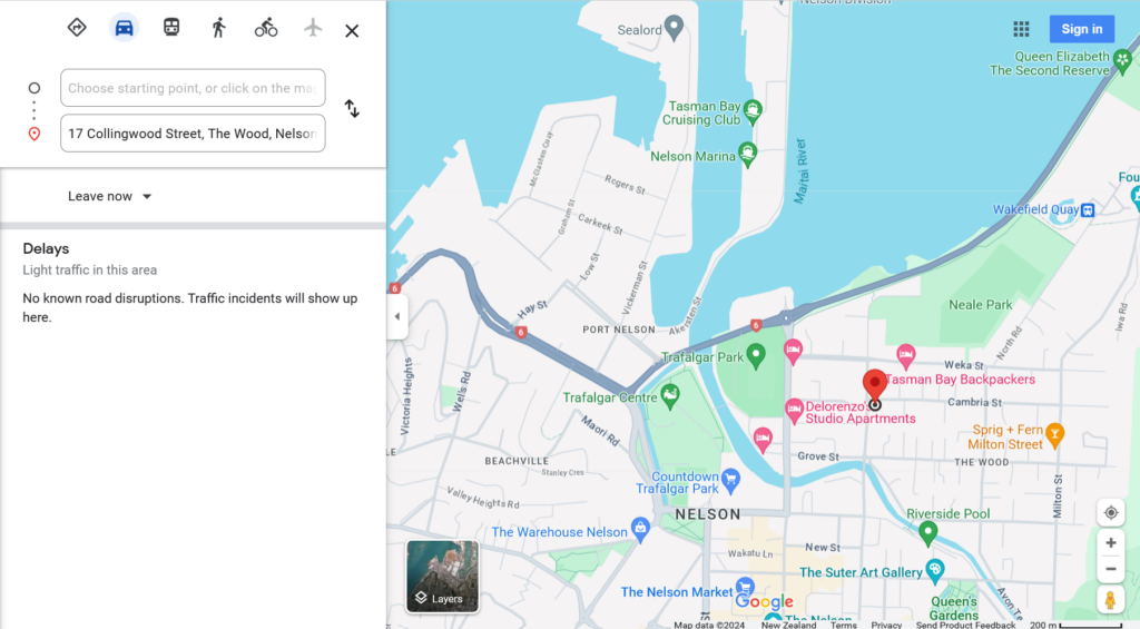 Directions to 17 Collingwood Street, The Wood, Nelson 7010